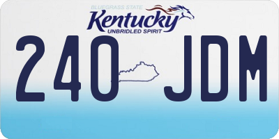 KY license plate 240JDM