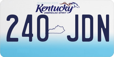 KY license plate 240JDN