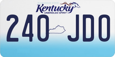 KY license plate 240JDO