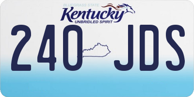 KY license plate 240JDS