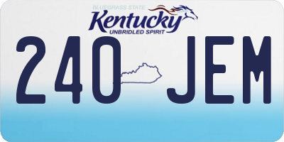 KY license plate 240JEM