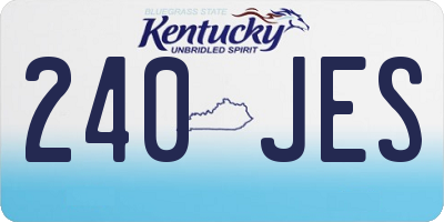 KY license plate 240JES
