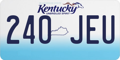 KY license plate 240JEU