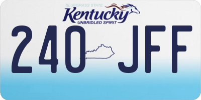 KY license plate 240JFF