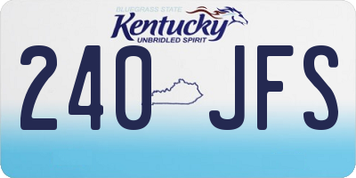 KY license plate 240JFS