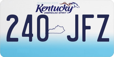 KY license plate 240JFZ