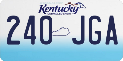 KY license plate 240JGA