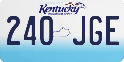 KY license plate 240JGE