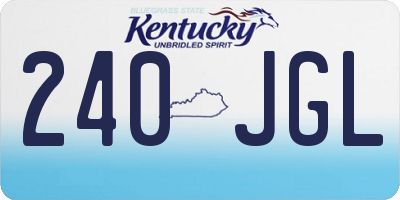 KY license plate 240JGL
