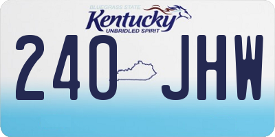 KY license plate 240JHW