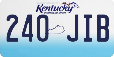 KY license plate 240JIB