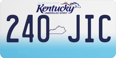 KY license plate 240JIC