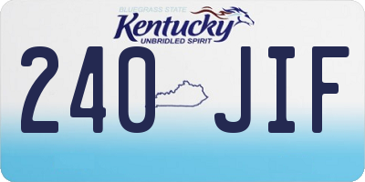 KY license plate 240JIF