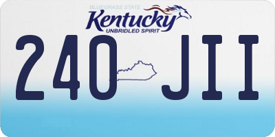 KY license plate 240JII