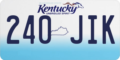 KY license plate 240JIK