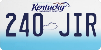 KY license plate 240JIR