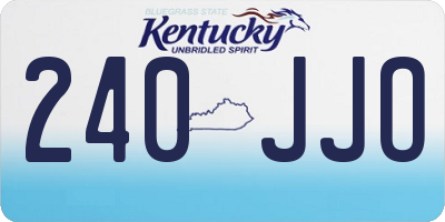 KY license plate 240JJO