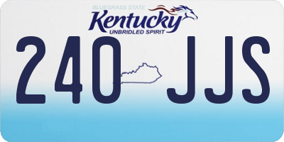 KY license plate 240JJS