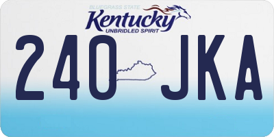 KY license plate 240JKA