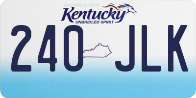 KY license plate 240JLK