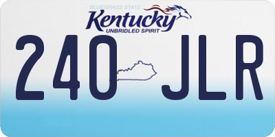 KY license plate 240JLR