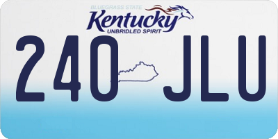 KY license plate 240JLU