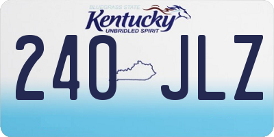 KY license plate 240JLZ