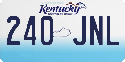 KY license plate 240JNL