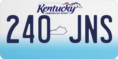 KY license plate 240JNS