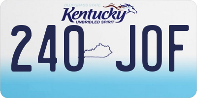 KY license plate 240JOF