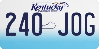 KY license plate 240JOG