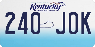 KY license plate 240JOK