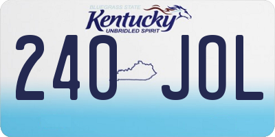 KY license plate 240JOL