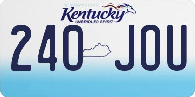 KY license plate 240JOU