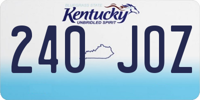 KY license plate 240JOZ