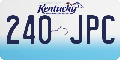 KY license plate 240JPC