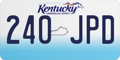 KY license plate 240JPD