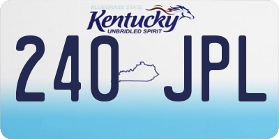 KY license plate 240JPL