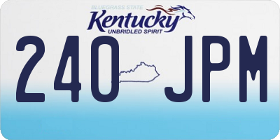 KY license plate 240JPM