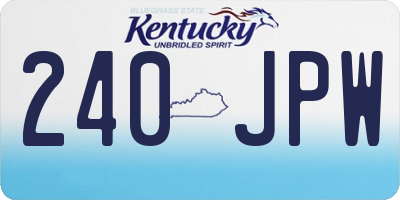 KY license plate 240JPW