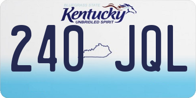 KY license plate 240JQL