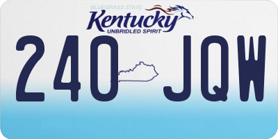 KY license plate 240JQW