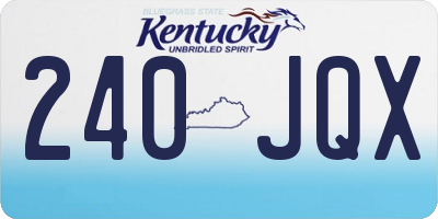 KY license plate 240JQX