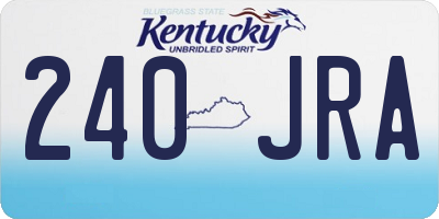 KY license plate 240JRA
