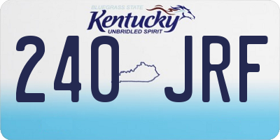 KY license plate 240JRF