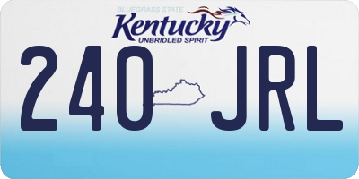 KY license plate 240JRL