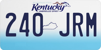 KY license plate 240JRM