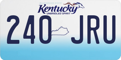 KY license plate 240JRU