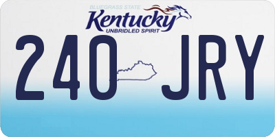 KY license plate 240JRY