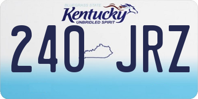 KY license plate 240JRZ